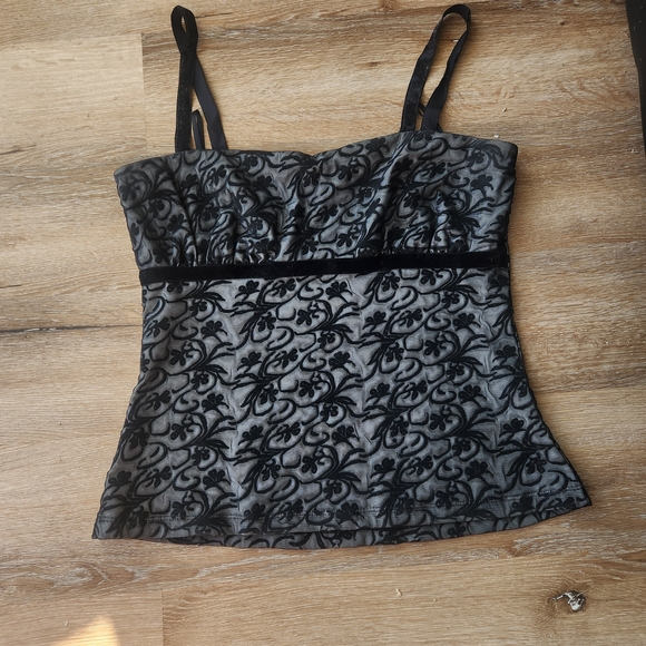 le chateau Tops - Le Chateau Black Floral Tank Top